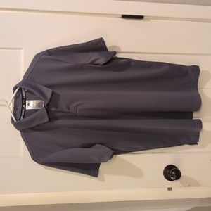 Mens Large Gray Adidas Short Sleeve Polo Shirt Athletic Golf Like New Top Comfy